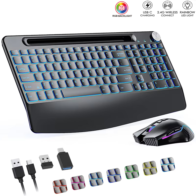Gaming Keyboard Type C - Clavier et souris sans fil 2.4G