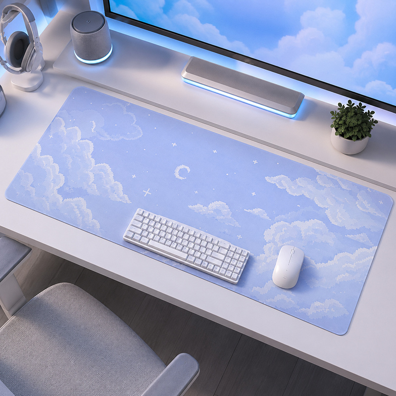 Gaming Keyboard Blue - Tapis de souris Blue Moon Cloud