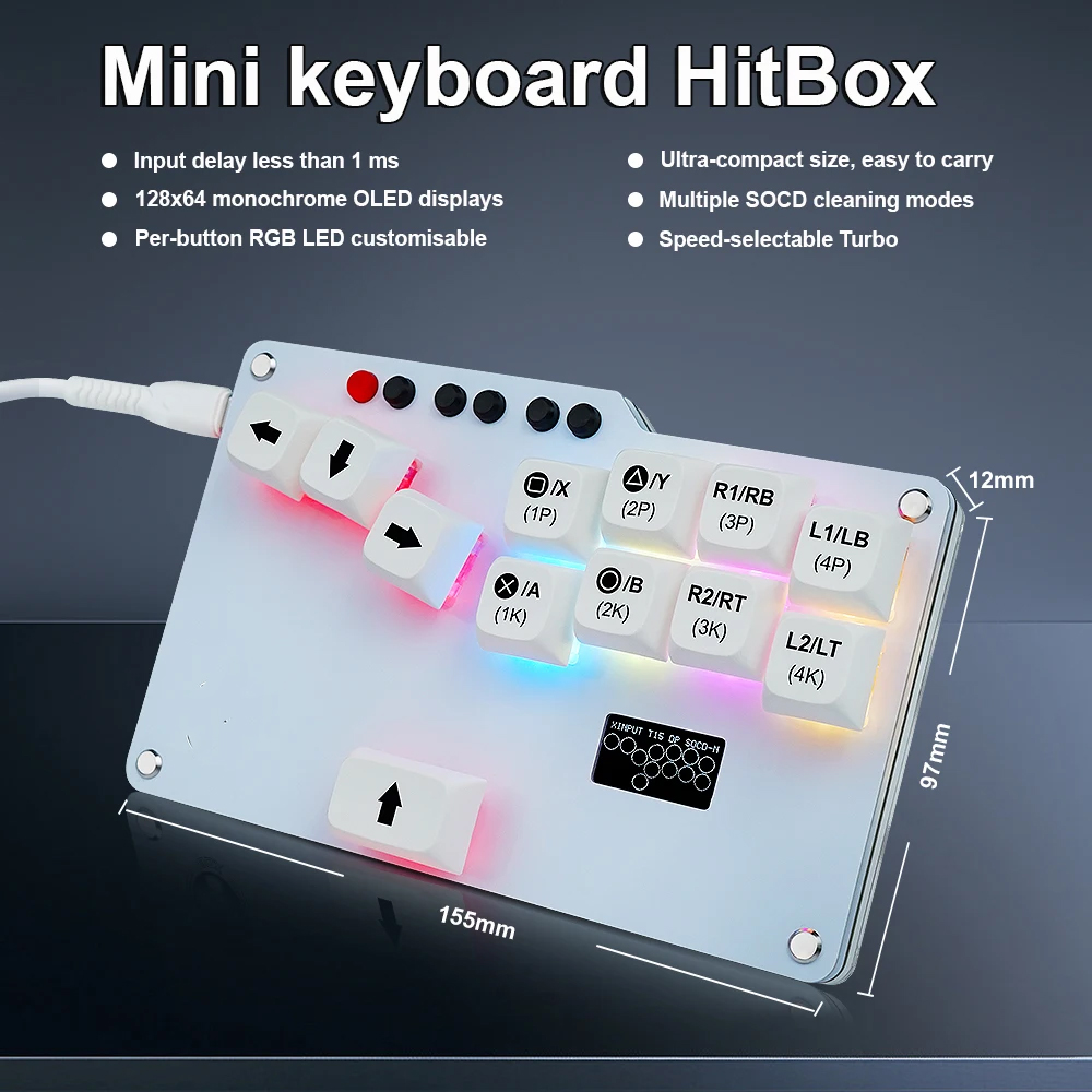 Gaming Keyboard No Rgb - Hitbox-Mini clavier de poche GP2040 CE