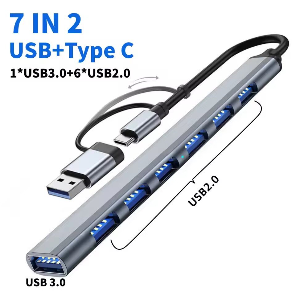 Gaming Keyboard Type C - Répartiteur d'extension de HUB USB 3.0