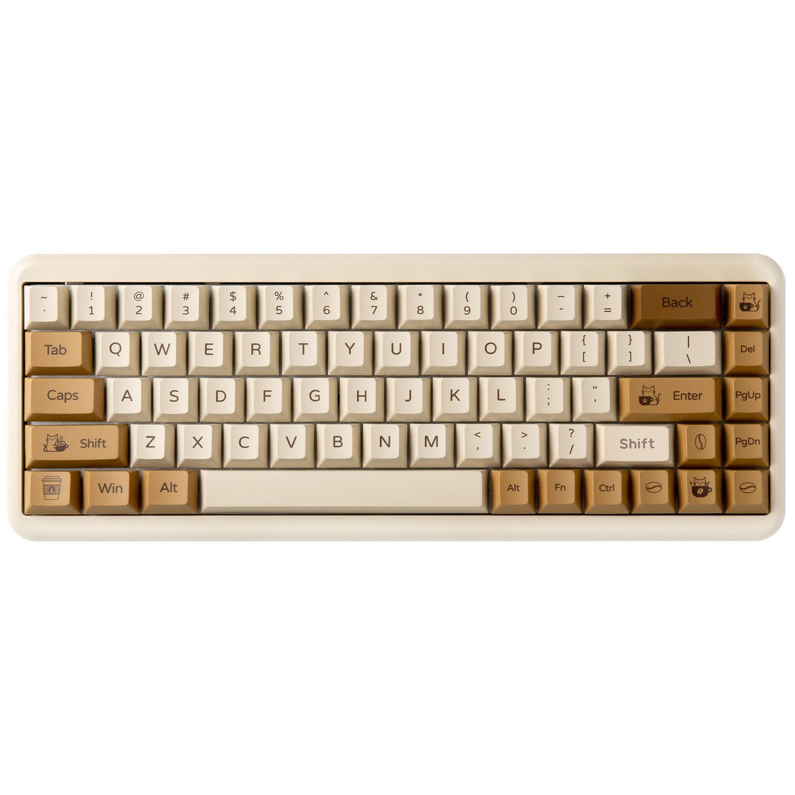 Gaming Keyboard Extension - YUNZII Coffee Cat PBT Keycaps, ensemble