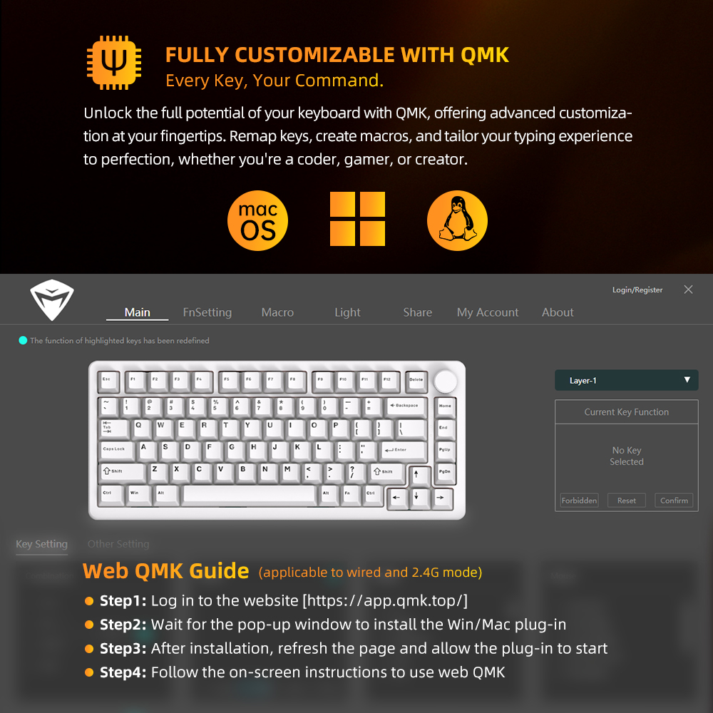 Machenike K600-B82W clavier mé - Gaming Keyboard Thocky avis et prix