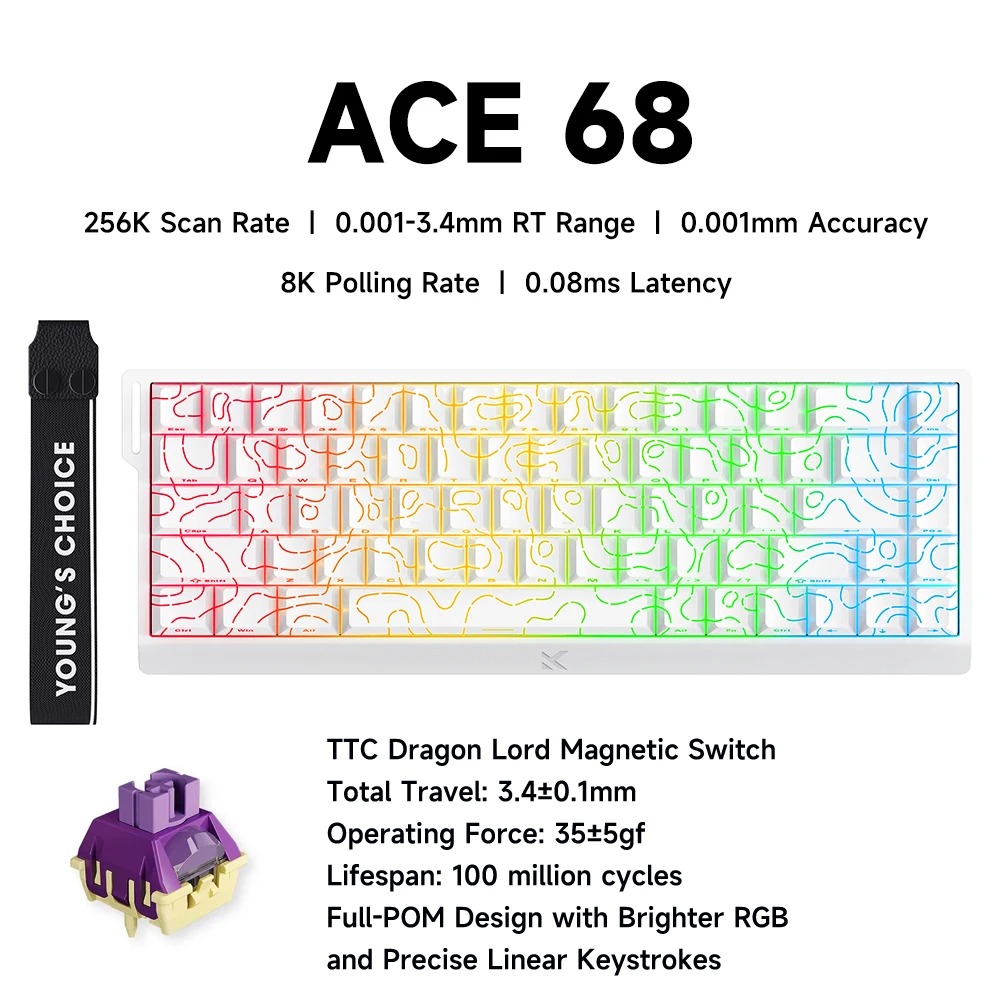 MCHOSE ACE 68 commutateur magn - Gaming Keyboard Hall Effect Switches avis et prix