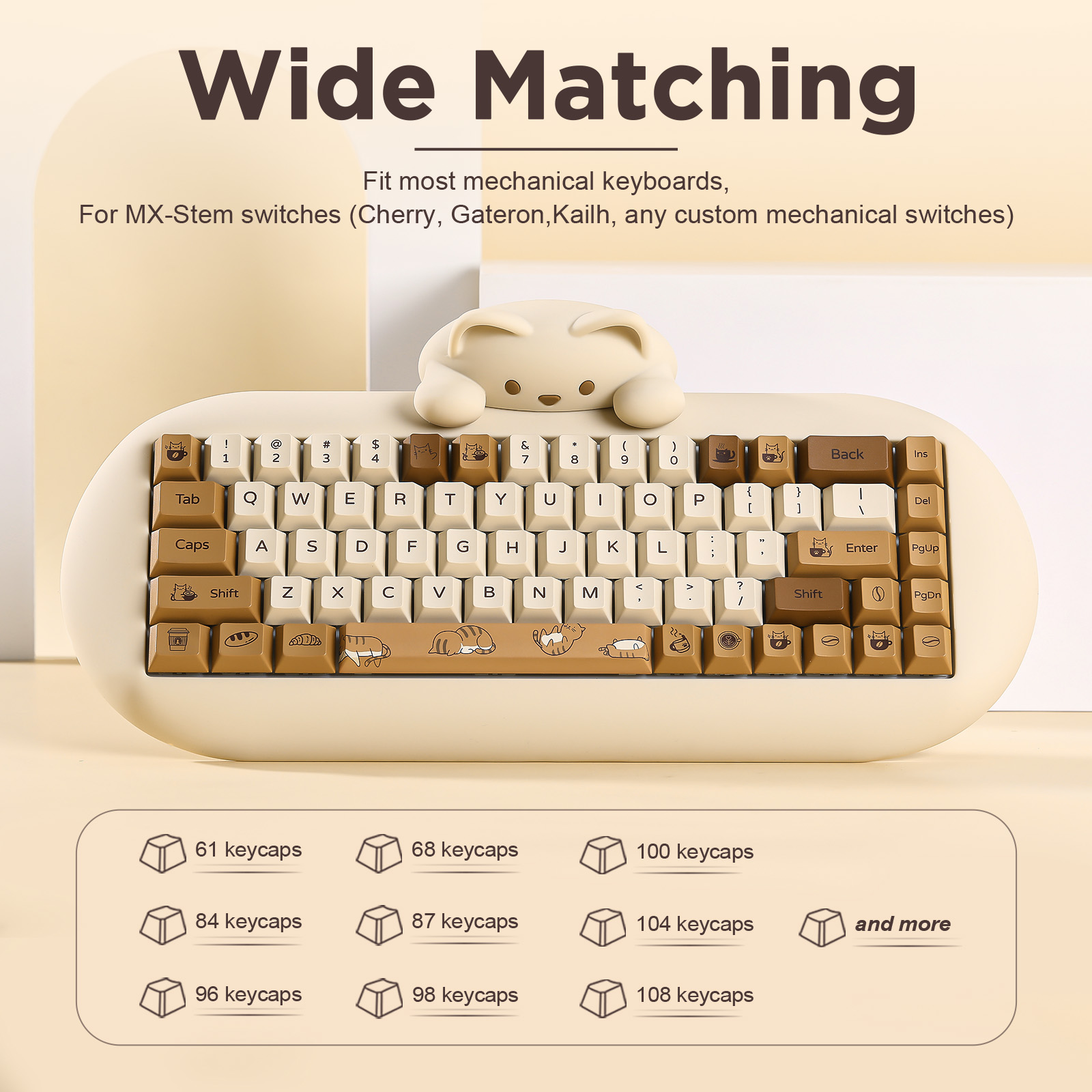 YUNZII Coffee Cat PBT Keycaps, - Gaming Keyboard Extension avis et prix
